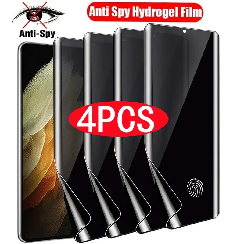 Hydrogel Screen Protector - 4Pcs Anti Spy Hydrogel Film for