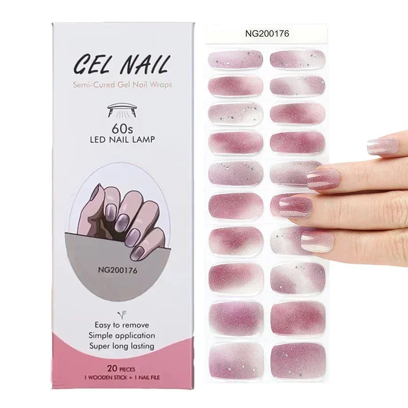 Semi-Cured Gel Nail Strips Pat - огляд і ціна Full Cover Adhesive
