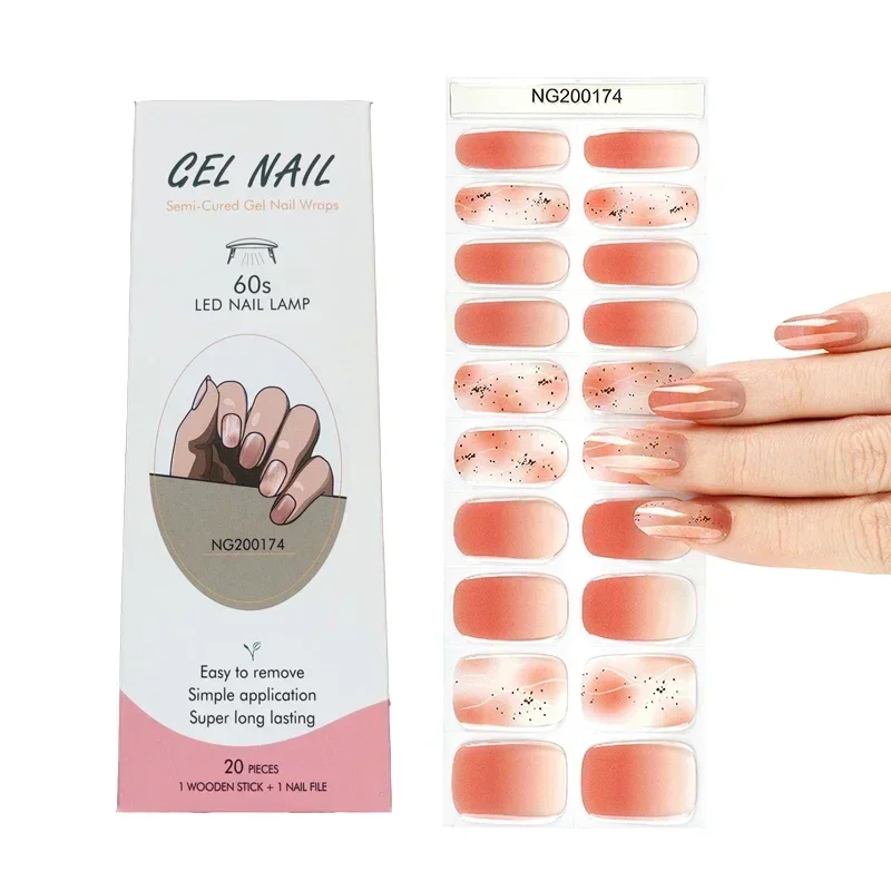 Semi-Cured Gel Nail Strips Pat - огляд і ціна Full Cover Adhesive