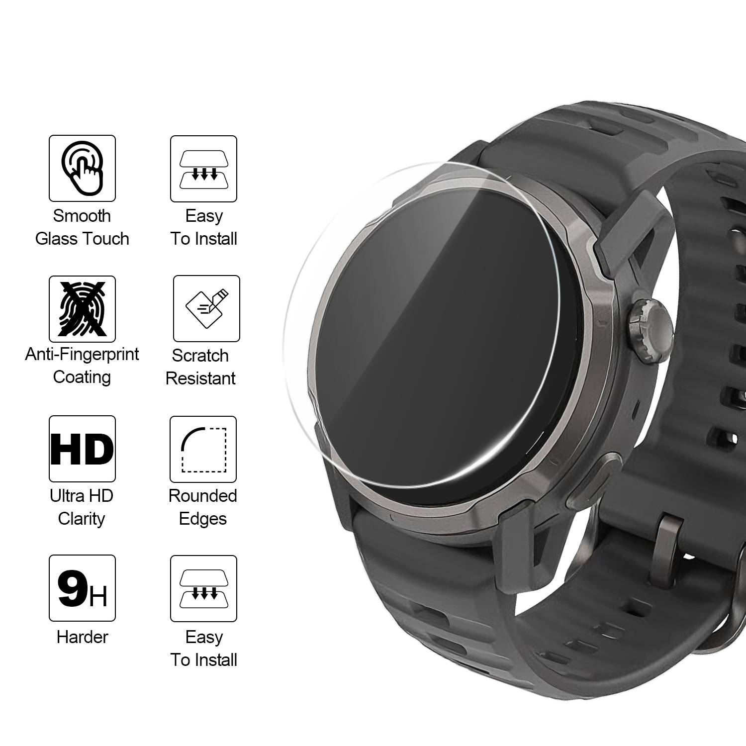 2Pcs Watch Protectors for Coro - огляд і ціна Tempered Glass Screen 9H